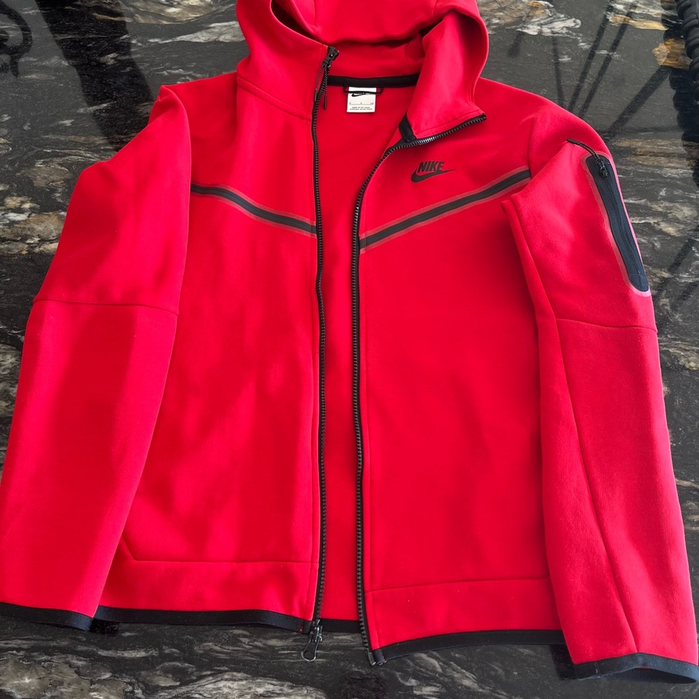 Nike Tech Red Jogger Set with Black Details